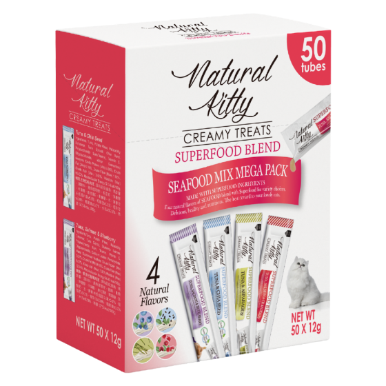 Набор крем-снеков Natural Kitty Creamy для кошек на рыбной основе 50 шт.х12 г (4 вкуса) Винница