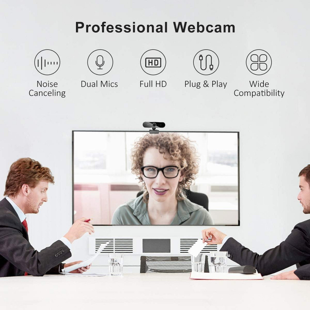 Веб-камера з мікрофоном QI-EU 1080P кут огляду 110° з USB, мікрофоном, що шумопригнічує Mac PC Ноутбук ПК Київ - фото 3
