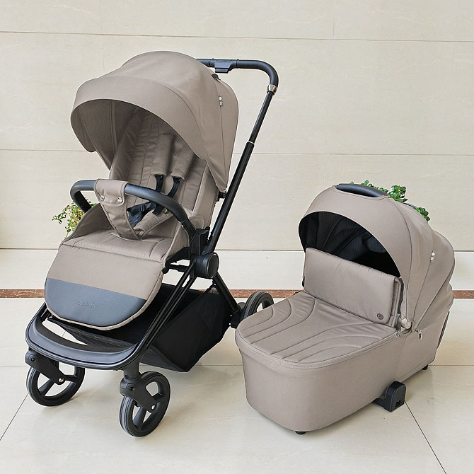 Коляска універсальна 2в1 El Camino PERSONA Pearl Beige люлька + прогулянковий блок сумка дощовик москітна сітка Бежева (ME 1091-1) Чернігів - фото 2
