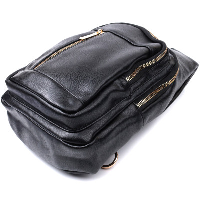 Сумка Vintage Слінг жіноча з екошкіри Чорна (22748) Вінниця - фото 10