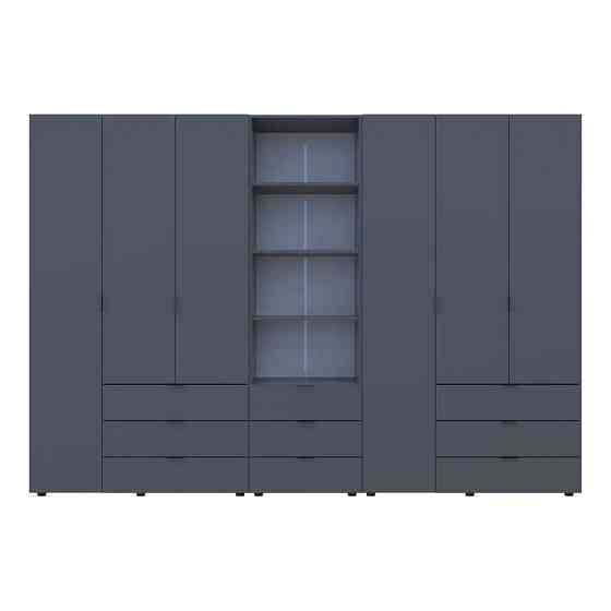 Шкаф для одежды Doros Гелар Графит 3+3ДСП с пеналом 292.4х49.5х203.4 (DRS-011924) Днепр