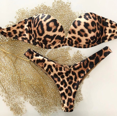 Купальник с чашечками раздельный женский леопардовый Киев - изображение 2