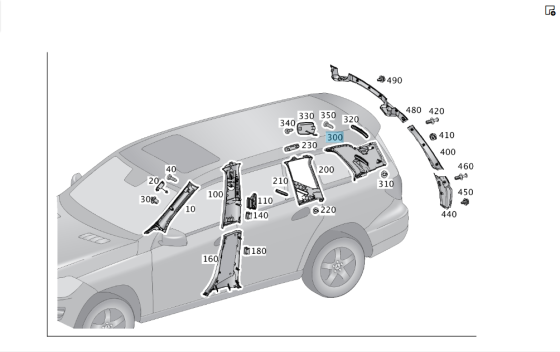 Mercedes-Benz  A1666906100 9051 Обшивка лівої стійки "D" чорна GL/GLS X166 Одеса