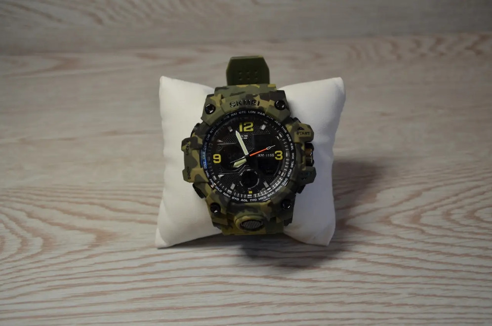 Мужские наручные часы Skmei Hamlet 1155 Зеленый камуфляж Винница - изображение 7