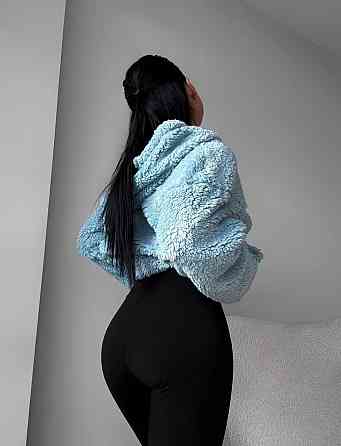 Стильный женский теплый костюм двойка Тедды,рубчик плотный с начесом Голубой, 46/48 Одесса