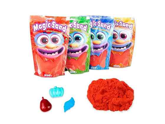 Кінетичний пісок Magic sand в пакеті 39402-6 червоний 350г ТМ STRATEG   Solmir Київ