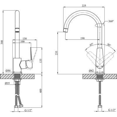 Змішувач Kroner Brocken-C030 (CV023600) Вінниця - фото 9