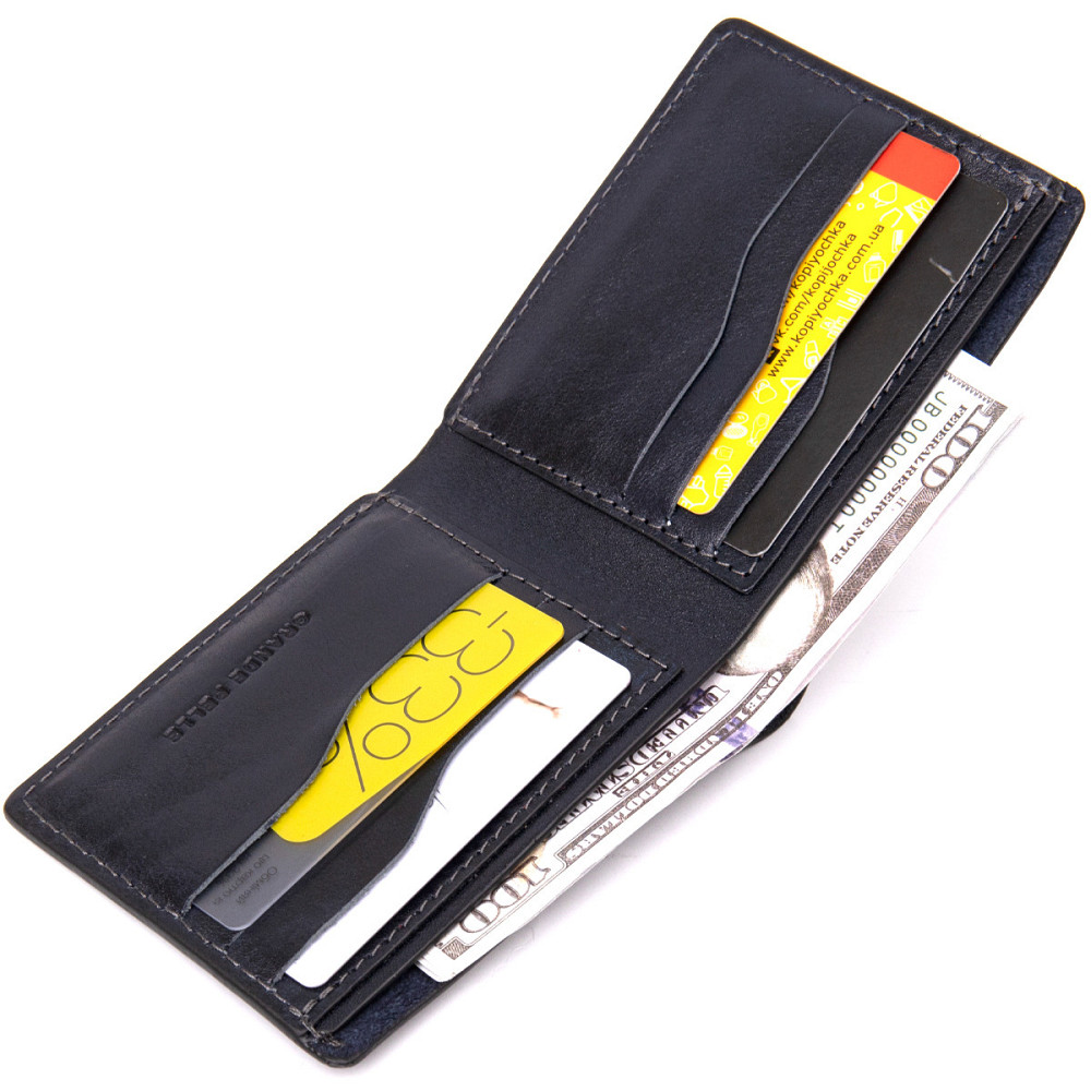 Портмоне из натуральной кожи GRANDE PELLE 11462 Черный Киев - изображение 6