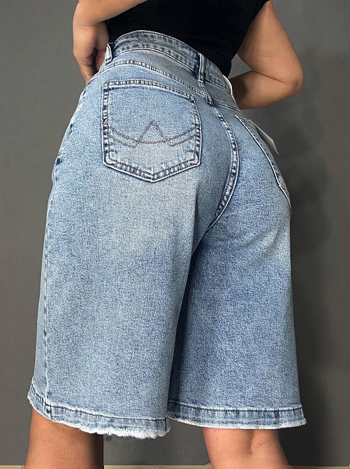 Шорты женские джинсовые Vanver 2050 бермуды стрейчевые большие размеры голубые, голубой, З6, 36, 96 см, 128 см Киев - изображение 3