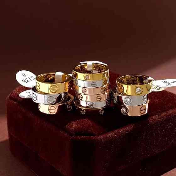 Брендовые кольца Картье/Cartier с крупными цирконами Одесса