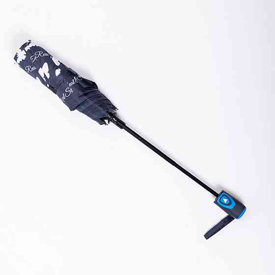 Зонт полуавтомат с принтом прочный из полиэстера диаметр 97 см Синий HP-23-2BL Киев