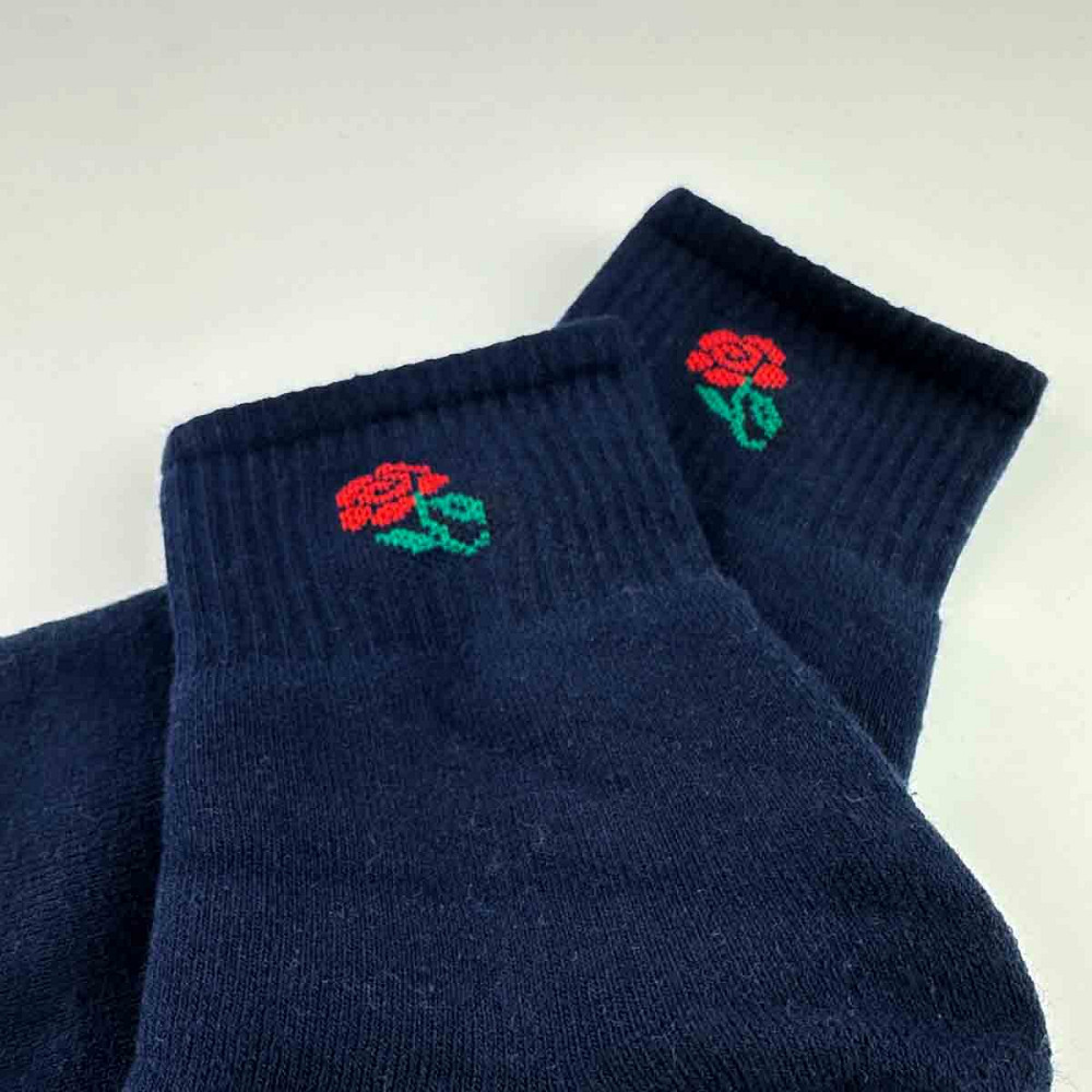 Теплые носки женские классические однотонные Цветок GM Textile Высокие 36-41 Темно-Синий Сумы - изображение 3