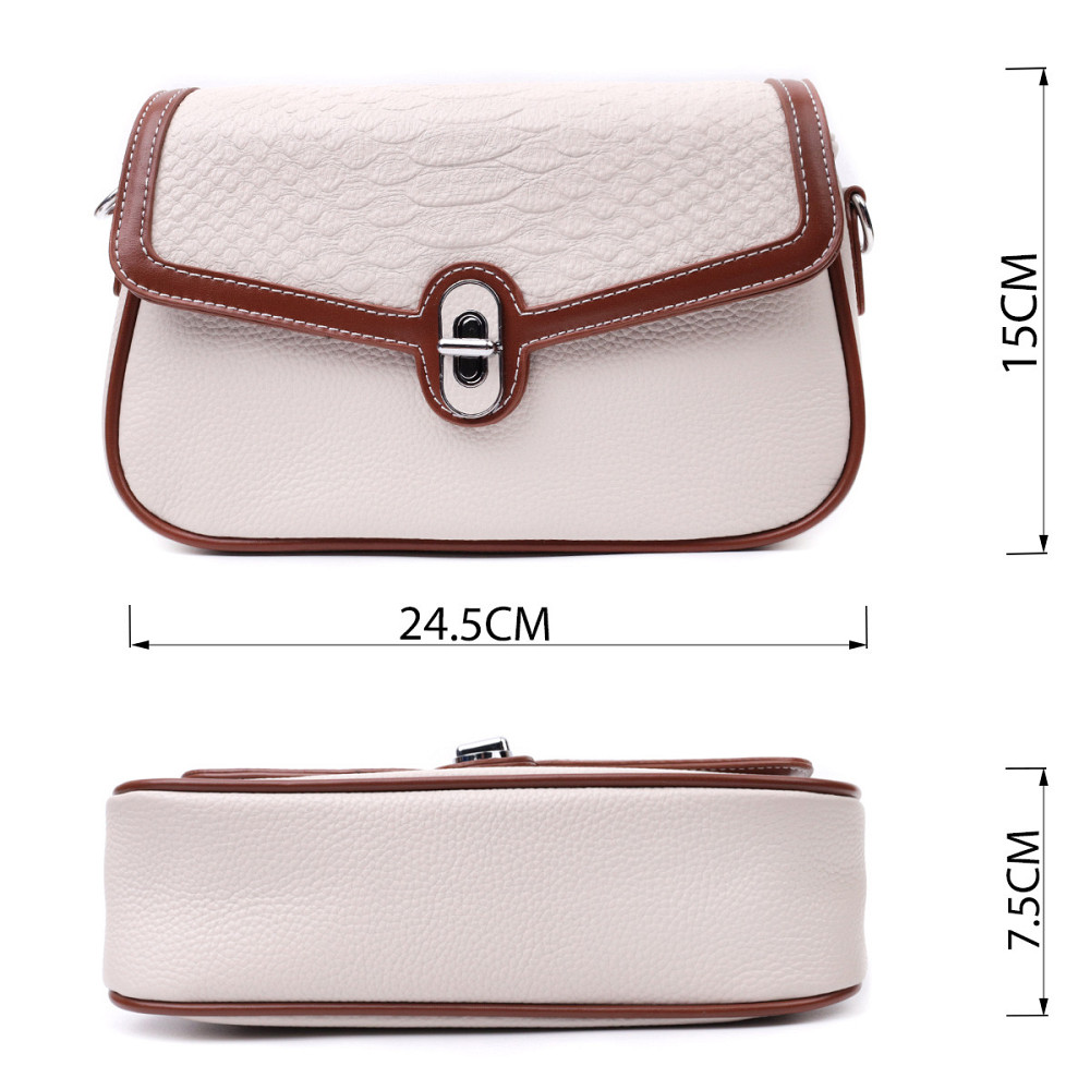 Красивая женская сумка на лето с фактурным клапаном из натуральной кожи Vintage 22623 Белая Киев - изображение 3