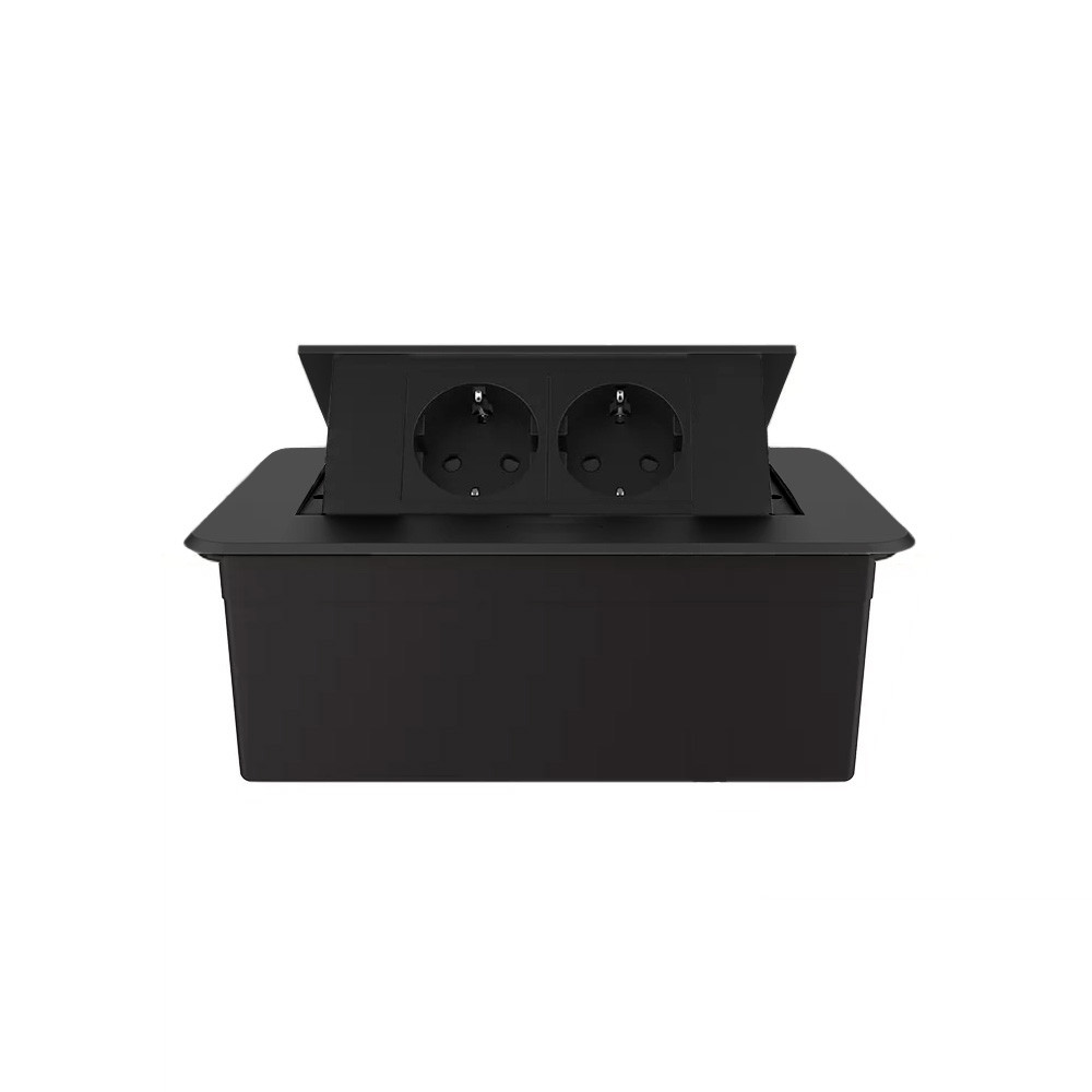 LIVOLO Меблева розетка подвійна LIVOLO чорна, вбудована у стільницю, для кухні/офісу/конференц- Коломыя - изображение 2