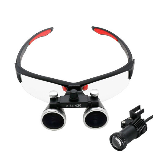 Бінокулярні збільшувальні окуляри-лупа 3.5x 420мм з підсвіткою та акумулятором 1800мАг Київ - фото 1