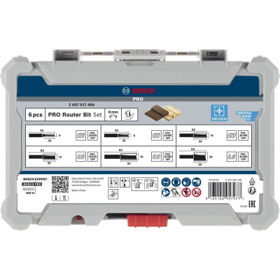 Набор фрез Bosch Professional пазовых, 8мм, 6шт (2.607.017.466) Винница - изображение 4