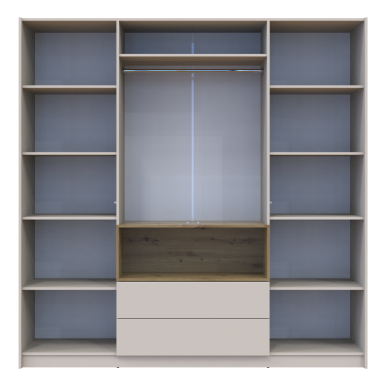 Шафа для одягу з нішою Doros Дейл 206х52х220 см Кашемір/Дуб артизан (DRS-011286) Львів