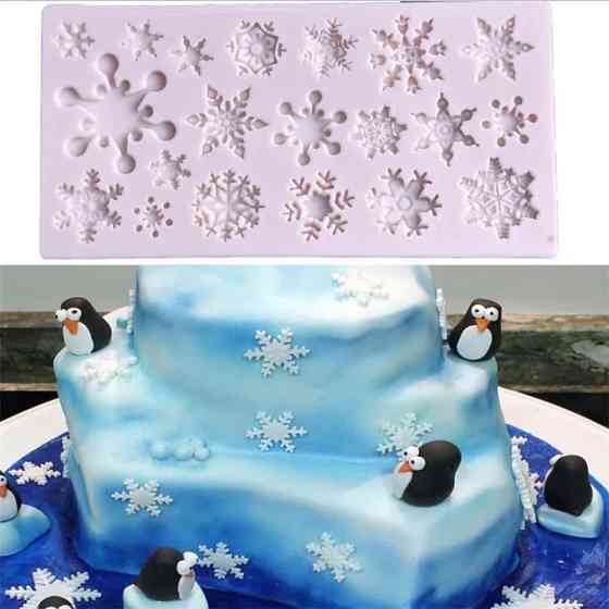 Силиконовый молд Снежинки 46 на 110 мм серый Киев