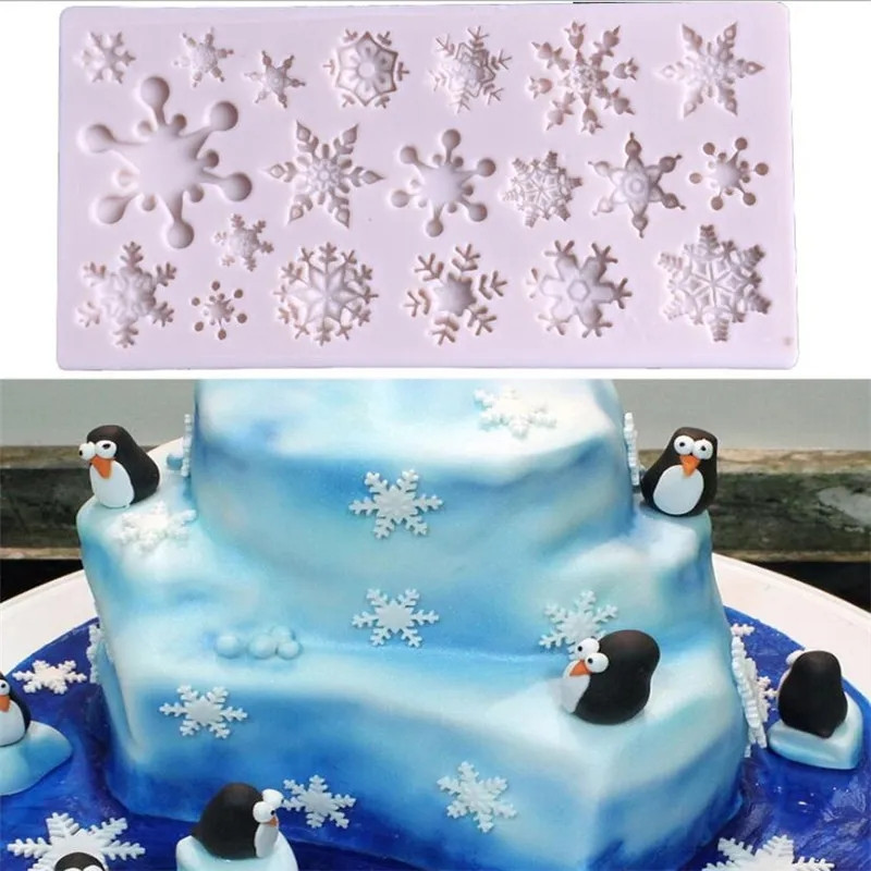 Силиконовый молд Снежинки 46 на 110 мм серый Киев - изображение 3