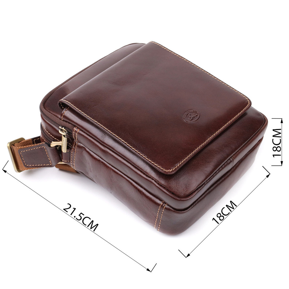 Мужская сумка с карманами из гладкой натуральной кожи Tony Perotti 20856_1 (9148-17 moro) Коричневый Киев - изображение 3