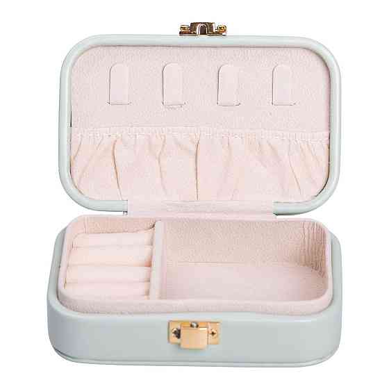 Скринька для прикрас з еко шкіри 12×7.5×4 см із застібкою органайзер для ювелірних виробів HP-5-34GR Київ