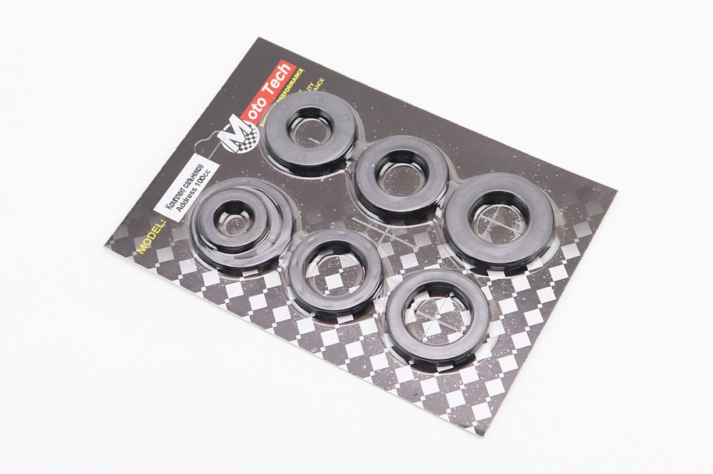 Сальники к-кт 7шт (17x27x6; 20x38x5; 22x38x6; 24x43x6; 25x37x6; 27x40x6; 34x41x4) двигуна, Suzuki AD100 Київ - фото 2