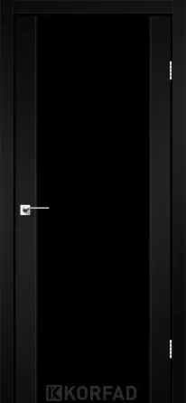 Міжкімнатні двері Корфад SANREMO SR-01 Super PET чорний, triplex скло чорне 900х2000 мм Київ