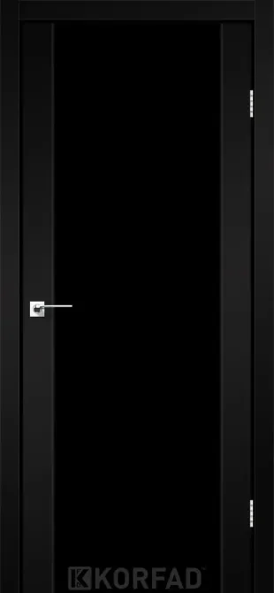 Міжкімнатні двері Корфад SANREMO SR-01 Super PET чорний, triplex скло чорне 900х2000 мм Київ - фото 1
