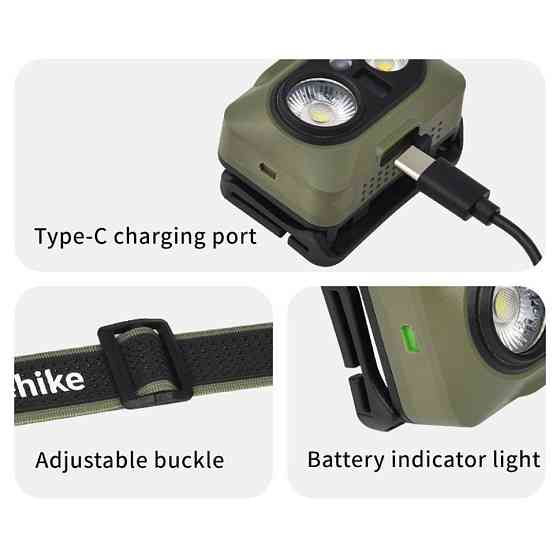 Ліхтар налобний Naturehike CNK2450ZM010, зелений Рівне