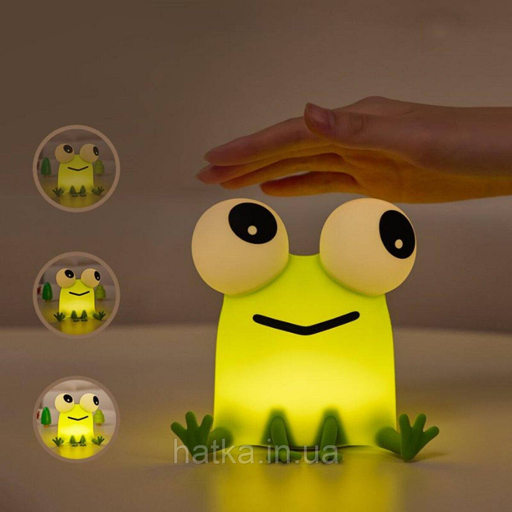 Ночник детский силиконовый сенсорный Лягушонок VALESO A061 для спальни аккумуляторный Киев - изображение 1