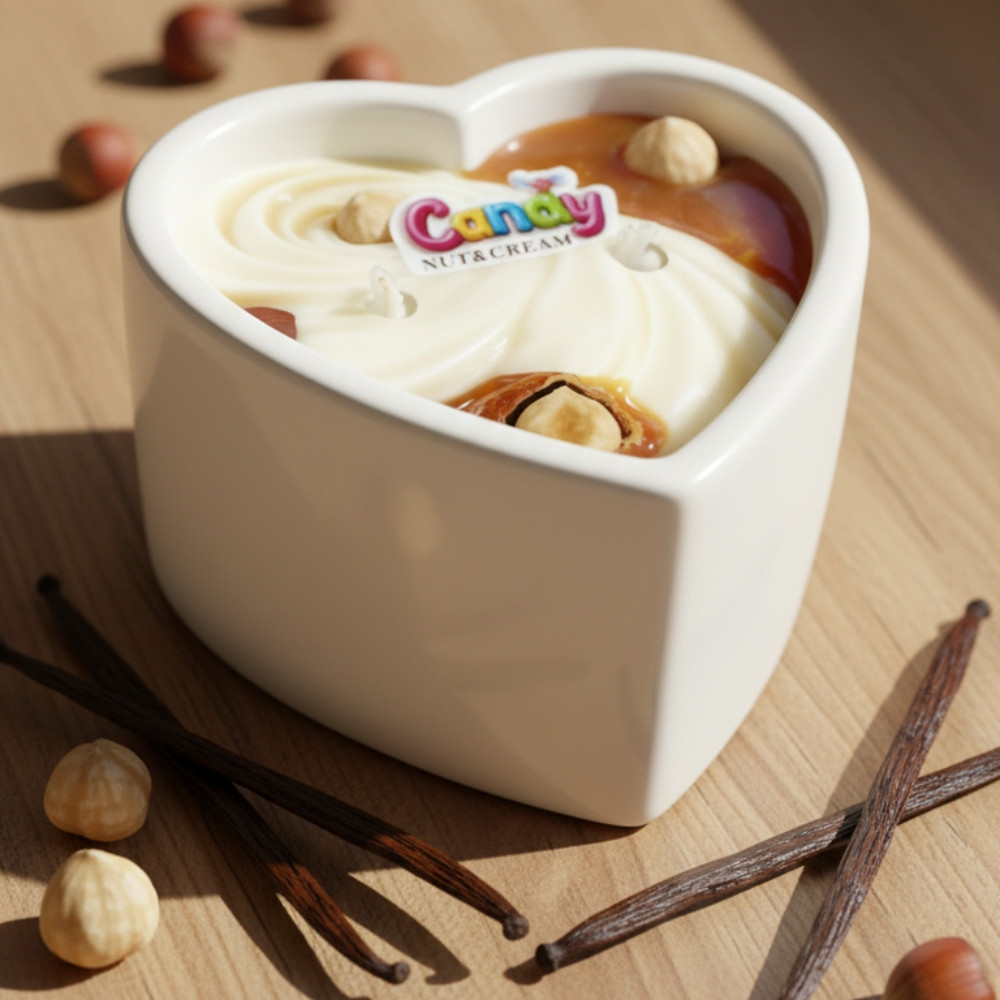Масажна свічка з ароматом горіхового крему Candy Nut Cream у формі серця, 70 мл Sex Aura Київ - фото 6