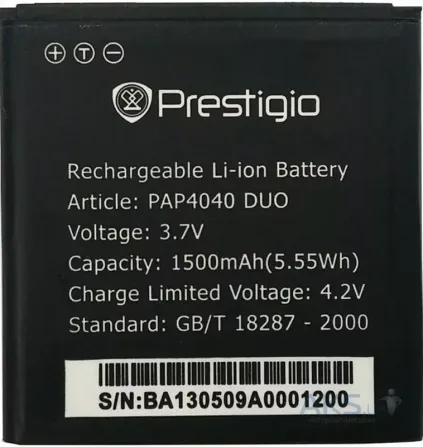 Аккумулятор Prestigio MultiPhone 4040 Duo / PAP4040 DUO (1500 mAh) Днепр - изображение 1