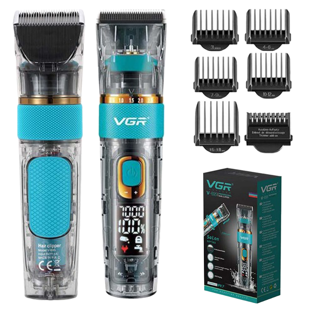Аккумуляторная машинка для стрижки волос + 6 насадок,VGR V-695 SBR Киев - изображение 1