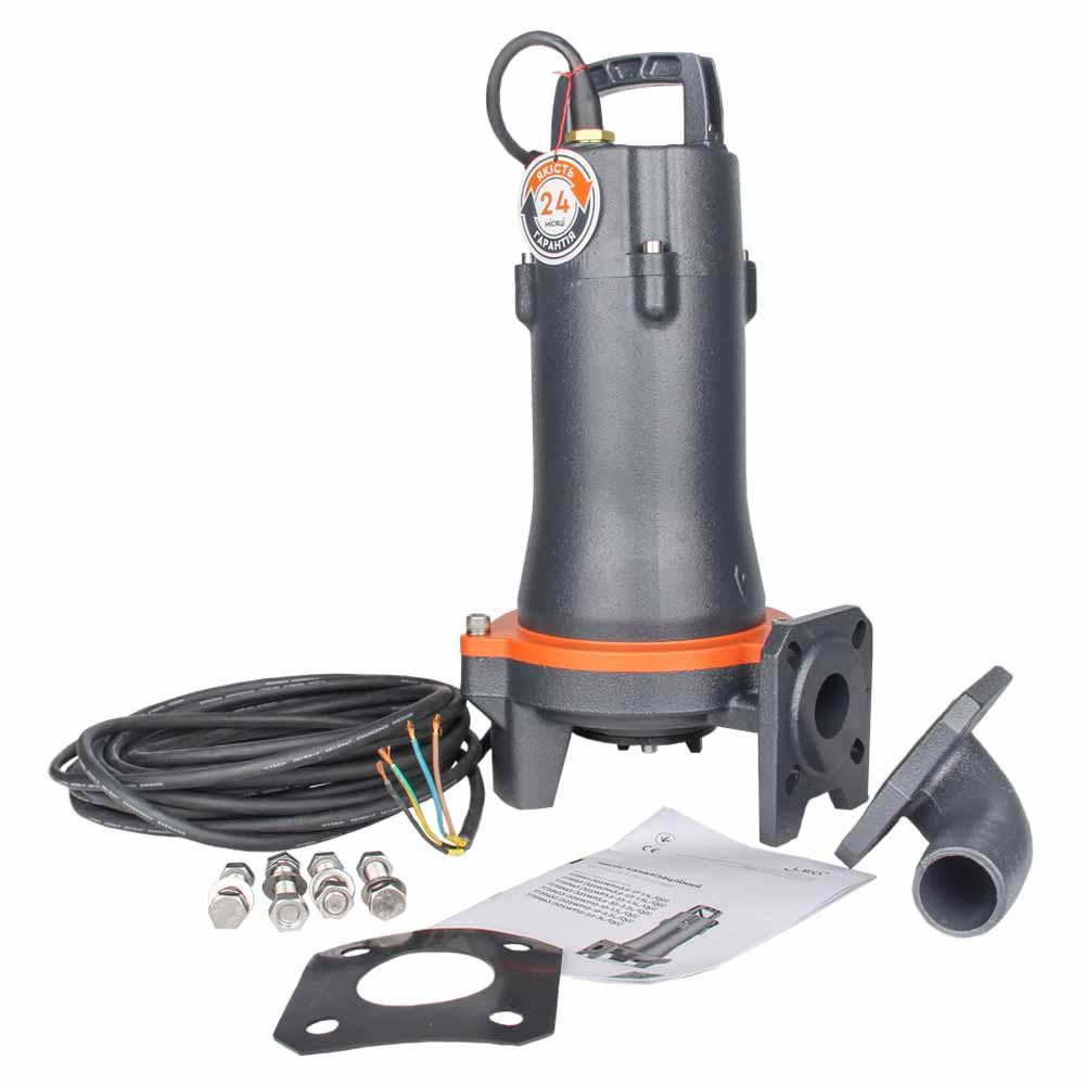Насос канализационный 380В 1.1кВт Hmax 17.5м Qmax 350л/мин (с режущим механизмом) LEO 3.0 (7739613) Ровно - изображение 1