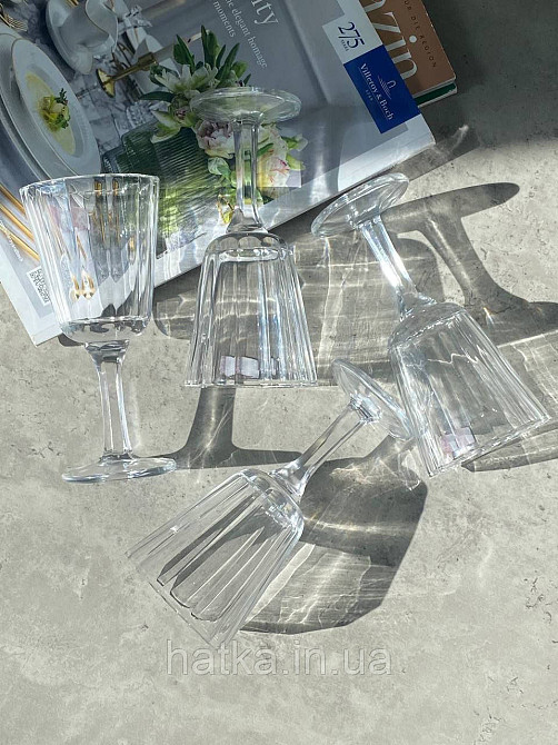 Набір келихів 6 шт "Арія" 200 мл для вина прозорий 102-304 для дому та ресторану Київ - фото 2