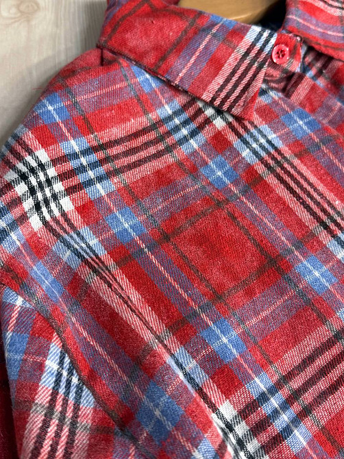 Сорочка жіноча YZY 7765 в клітинку оверсайз широка варена, червоний, one size Київ - фото 2