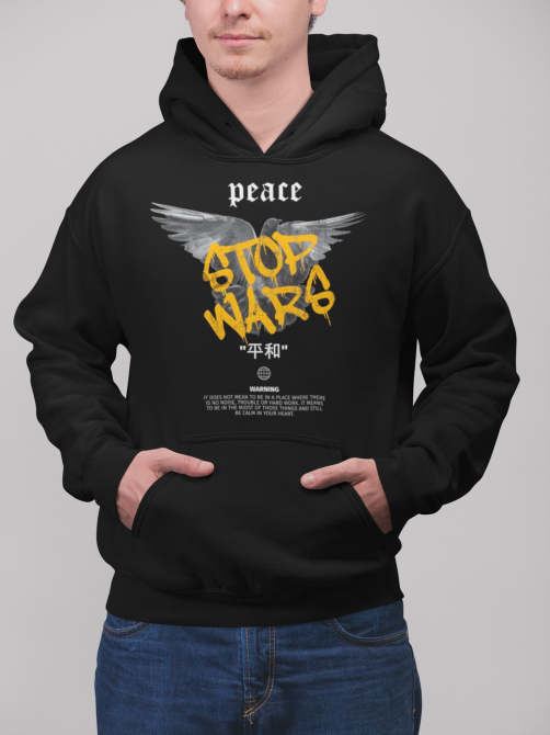 Чорне худі STOP WORS M, Красный Черновцы - изображение 1