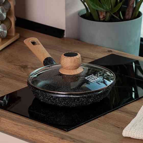 Мраморная алюминиевая сковорода с антипригарным покрытием Ø 22 см черная MGC HP-4-422B Киев