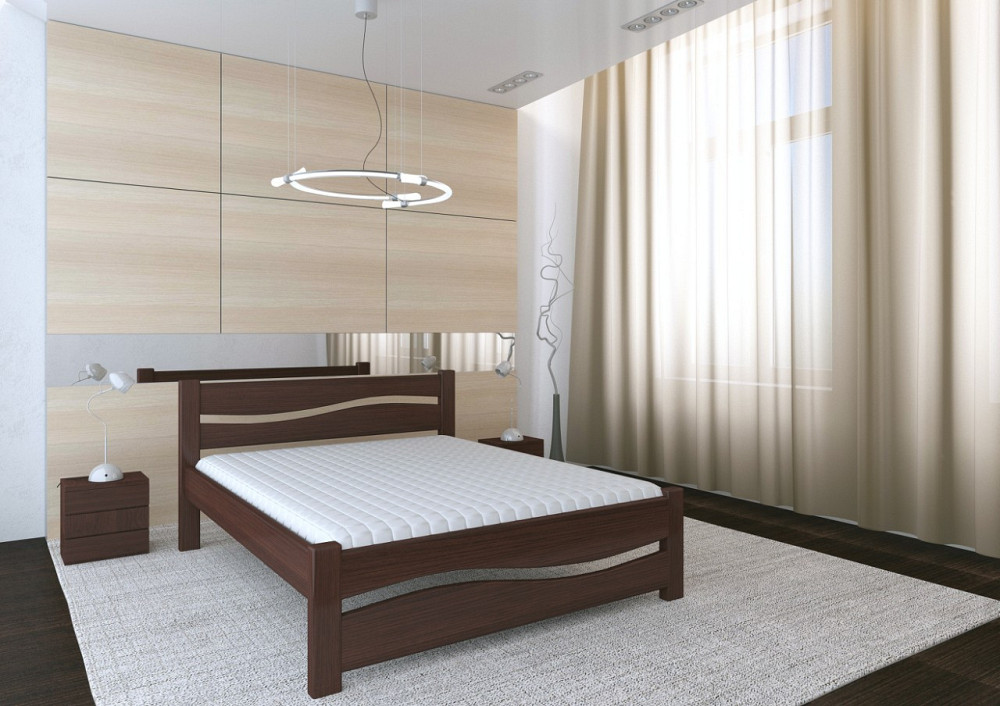 Деревянная двуспальная кровать Волна. 120х200, Сосона, Серий Харьков - изображение 1