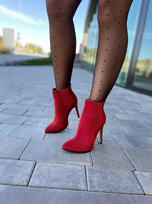 Nivelle Жіночі черевики NIVELLE червоні натуральна замша каблук 11 см 37р.38р. (3614) Коломия - фото 9