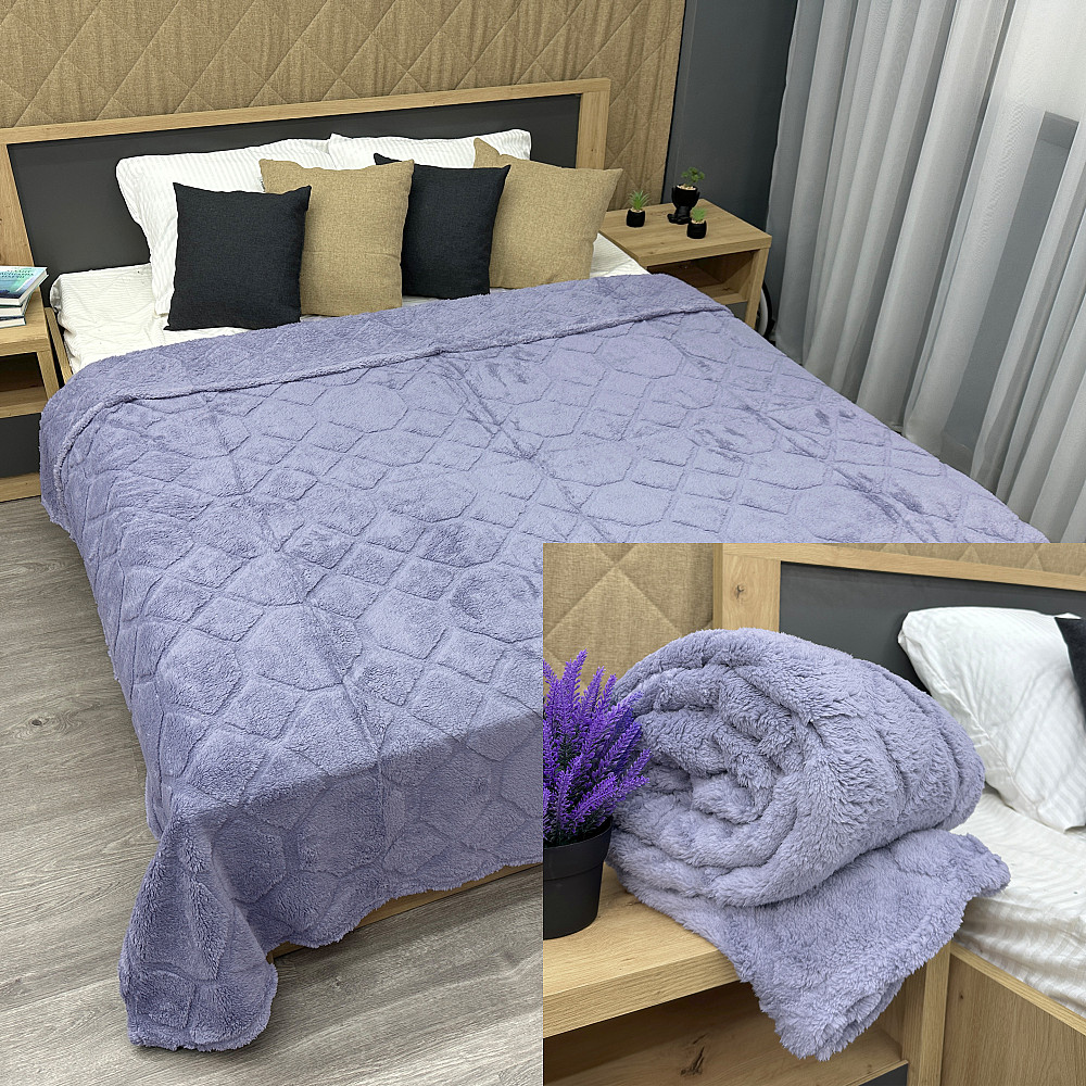 Плед-покрывало Ромб 200х230 см (+-5см) Светло-лавандовый (87-257) Киев - изображение 1