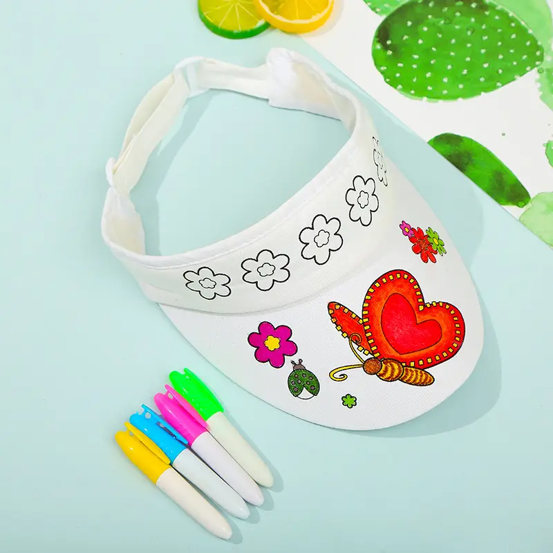 Кепка-розмальовка з тканинними маркерами (4 кольори), набір для творчості, дитячий комплект, дизайн Метелик Кам'янець-Подільський - фото 3