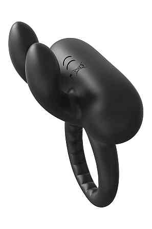 Эрекционное виброкольцо Dreamtoys Ramrod Rabbit с ушками для клитора, черное Sex Aura Киев
