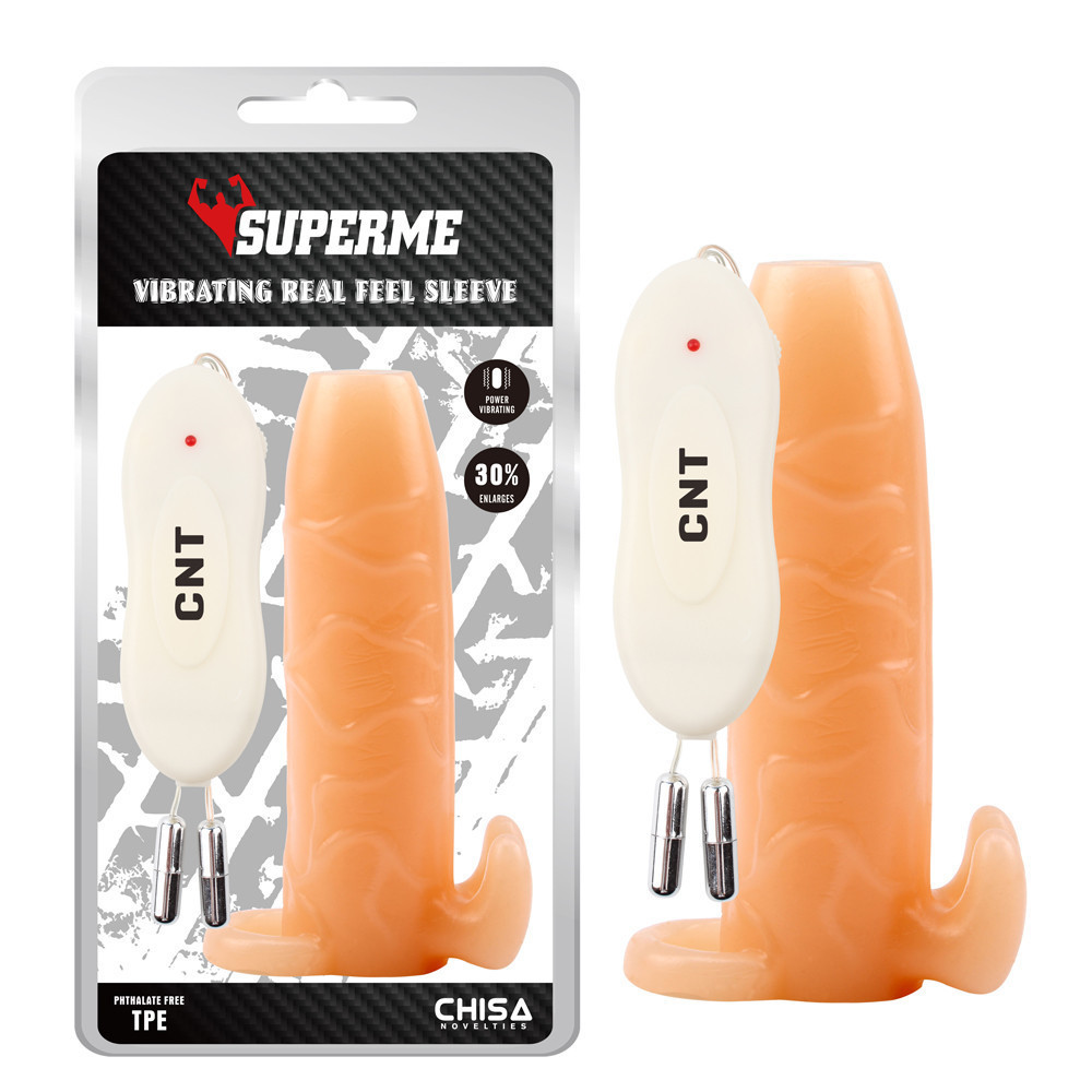 Насадка на член Chisa SuperMe Vibrating Real Feel Sleeve с вибрацией Sex Aura Киев - изображение 2