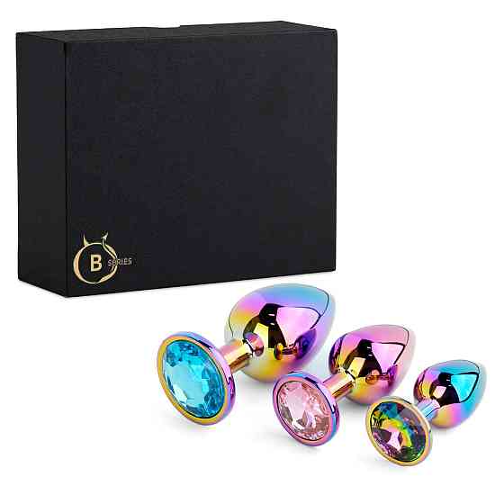 Набір плагів Jewellery Multicolor PLUG SET, різнокольоровий Sex Aura Київ