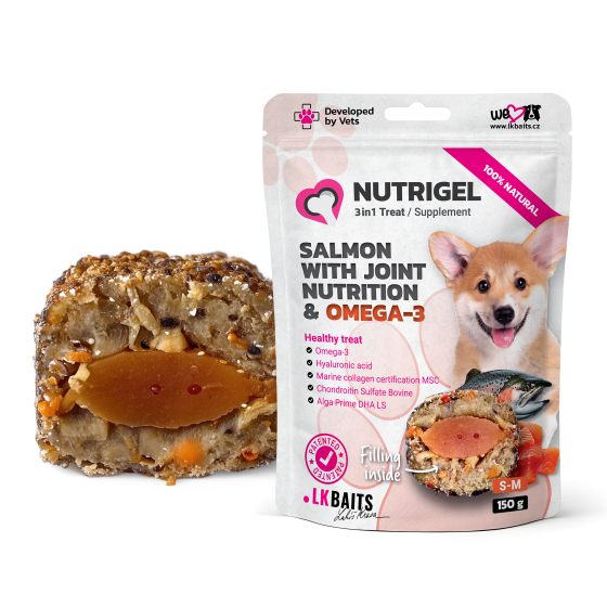 LK Baits Pet Nutrigel Salmon S-M Функціональні ласощі для собак для суглобів з лососем та Omega-3 (Ø 15 мм), 150 г Киев