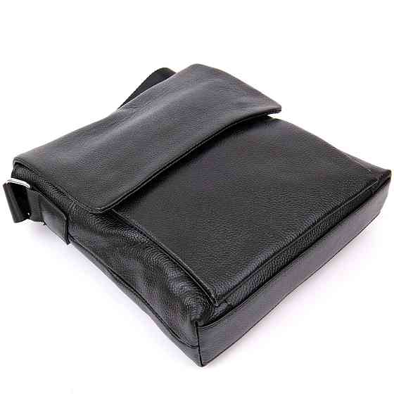 Сумка чоловіча класична з клапаном флотар Vintage 20410 Чорна Київ