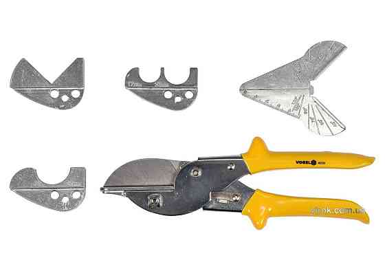 Ножиці поліфункційні по гумі і пластику VOREL l= 220мм, леза l=60мм з 4 додатковими насадками [6/24] Одеса