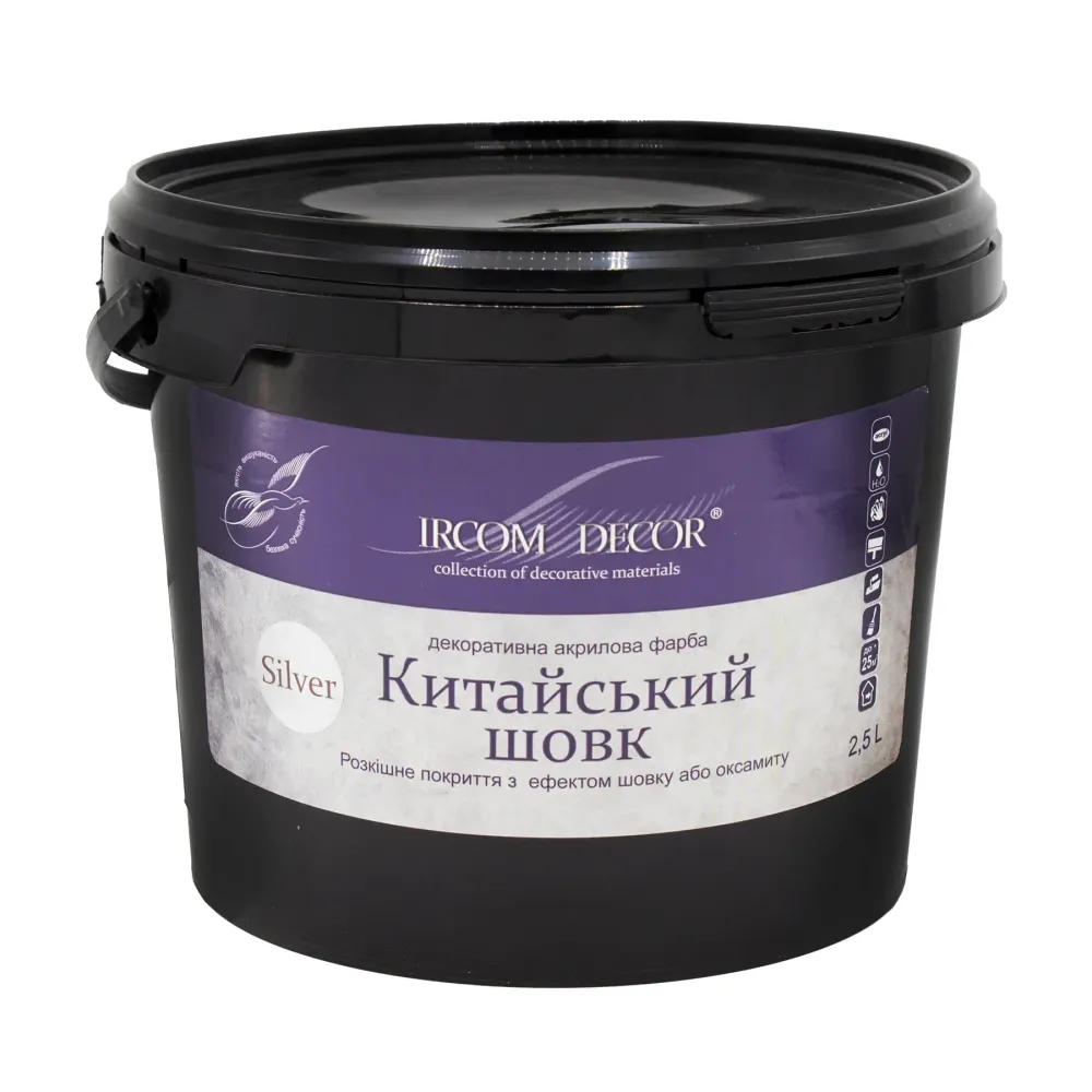 Декоративна фарба Ircom Decor Китайський шовк Silver Срібло 2,5 л Киев - изображение 1