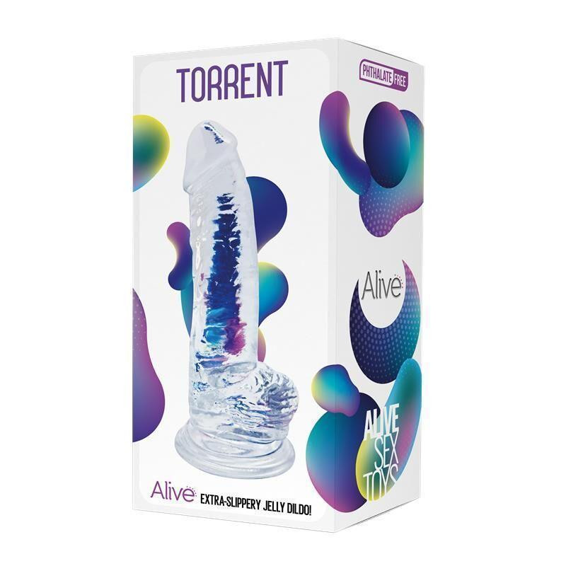 Прозрачный фаллоимитатор Alive Jelly Dildo Torrent, ТПЕ, присоска, диаметр 4.5см, длина 20,6см Sex Aura Киев - изображение 3